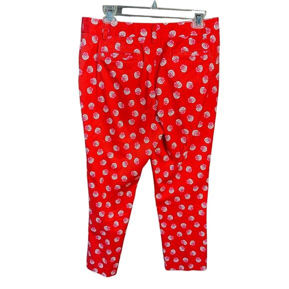 Lands' End Womens‎ Size 8 Red Floral Mid-Rise Straight Leg Capri Pants - Picture 7 of 7